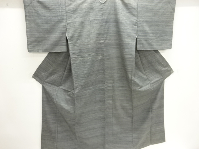 JAPANESE KIMONO / TSUMUGI / WOVEN HORIZONTAL STRIPE 